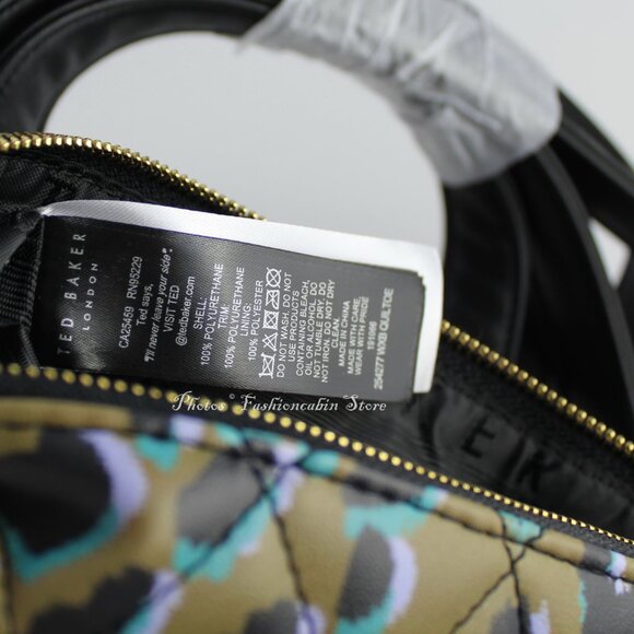 NWT Ted Baker Leopard Quilted Backpack– Stylish & Trendy Bag for Everyday Use - Picture 13 of 14
